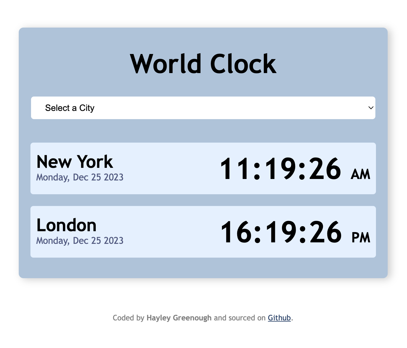 World clock homepage image